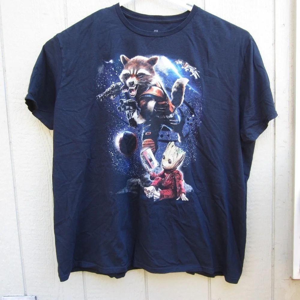 Guardians Of The Galaxy Vol. 2 Short Sleeve Crew neck Shirt Black Size 3XL comfy